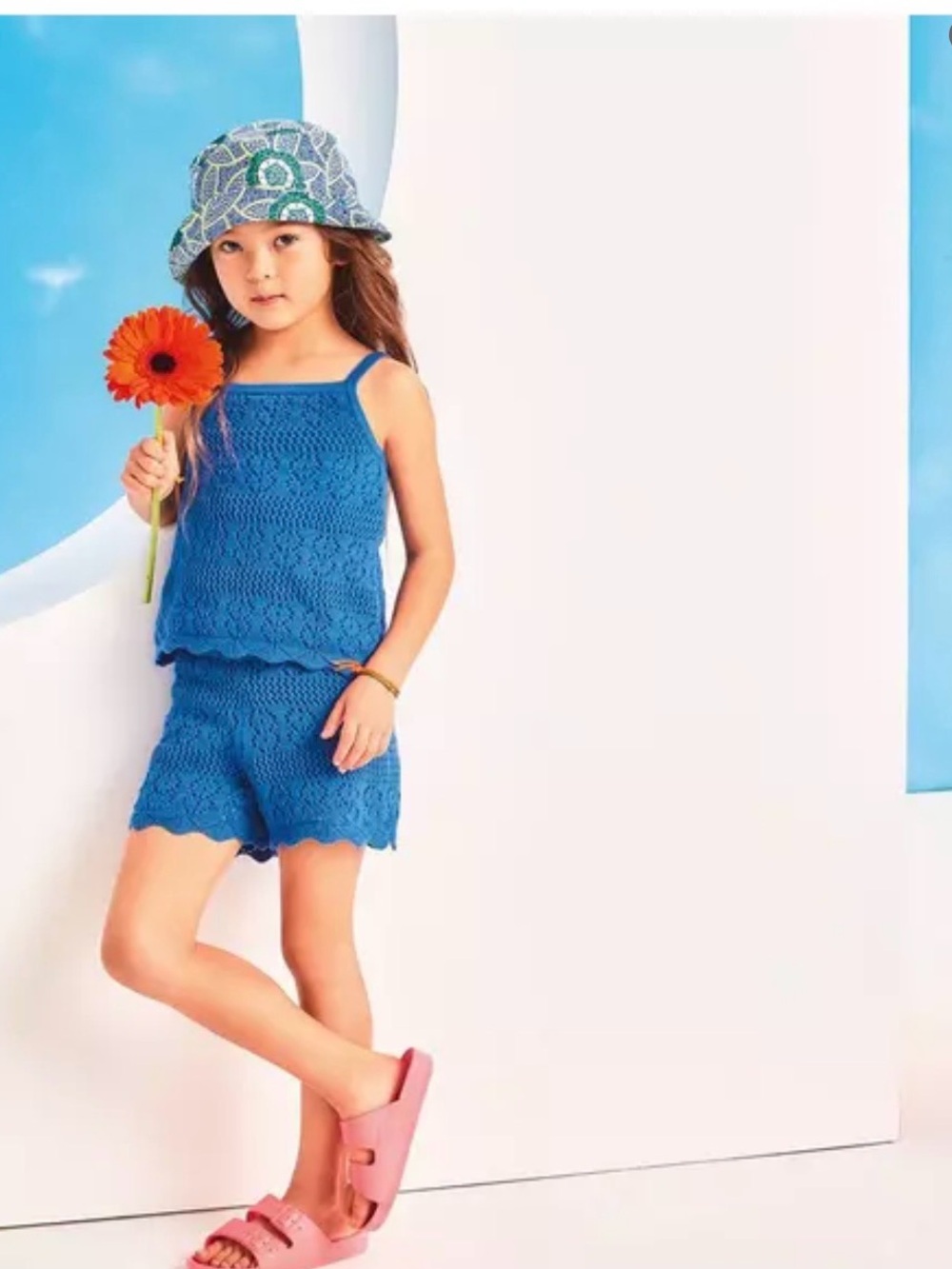 Janie and Jack Cobalt Blue Crochet Tank & Shorts Set 5t